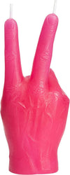 Peace Sign Candle 'Victory' Hand Gesture - Decorative Desk